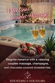 Couples hot tub experience with champagne and strawberries